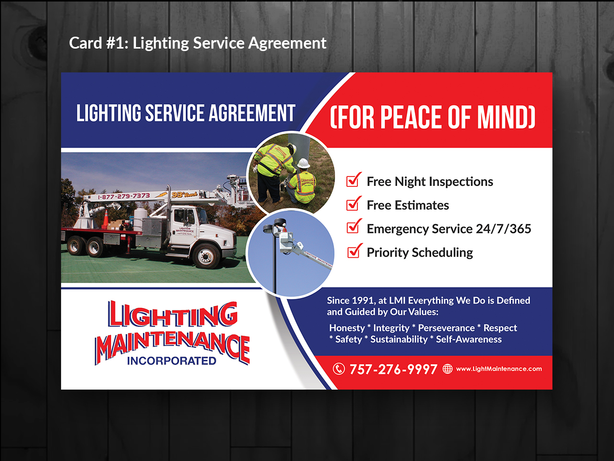 Diseño de Postal por innovative earth para Lighting Maintenance Inc | Diseño #23429546
