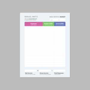 Personal Finance e-commerce website needs a simple budget design