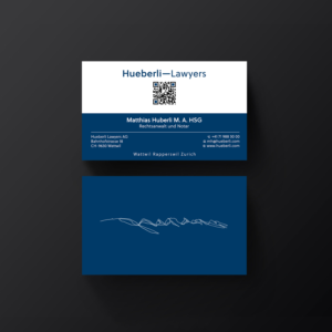 Business Card Design by Designers Hub for Hueberli Lawyers AG | Design: #23434206