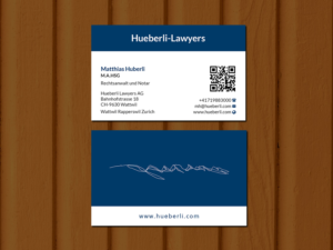 Business Card Design by Creations Box 2015 for Hueberli Lawyers AG | Design: #23463025