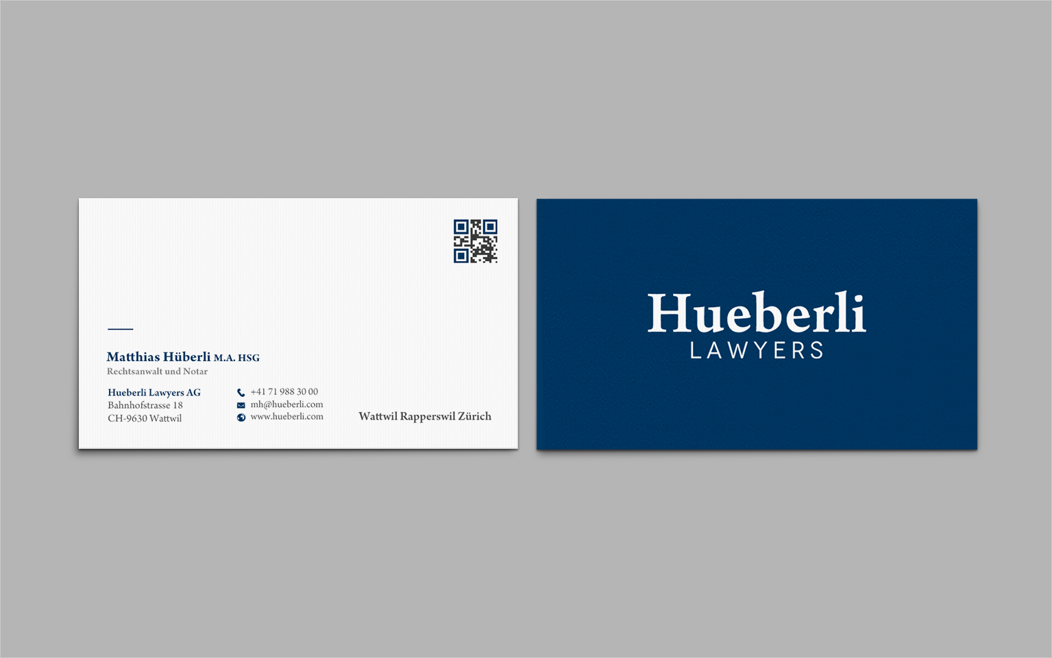 Business Card Design by chandrayaan.creative for Hueberli Lawyers AG | Design #23447098