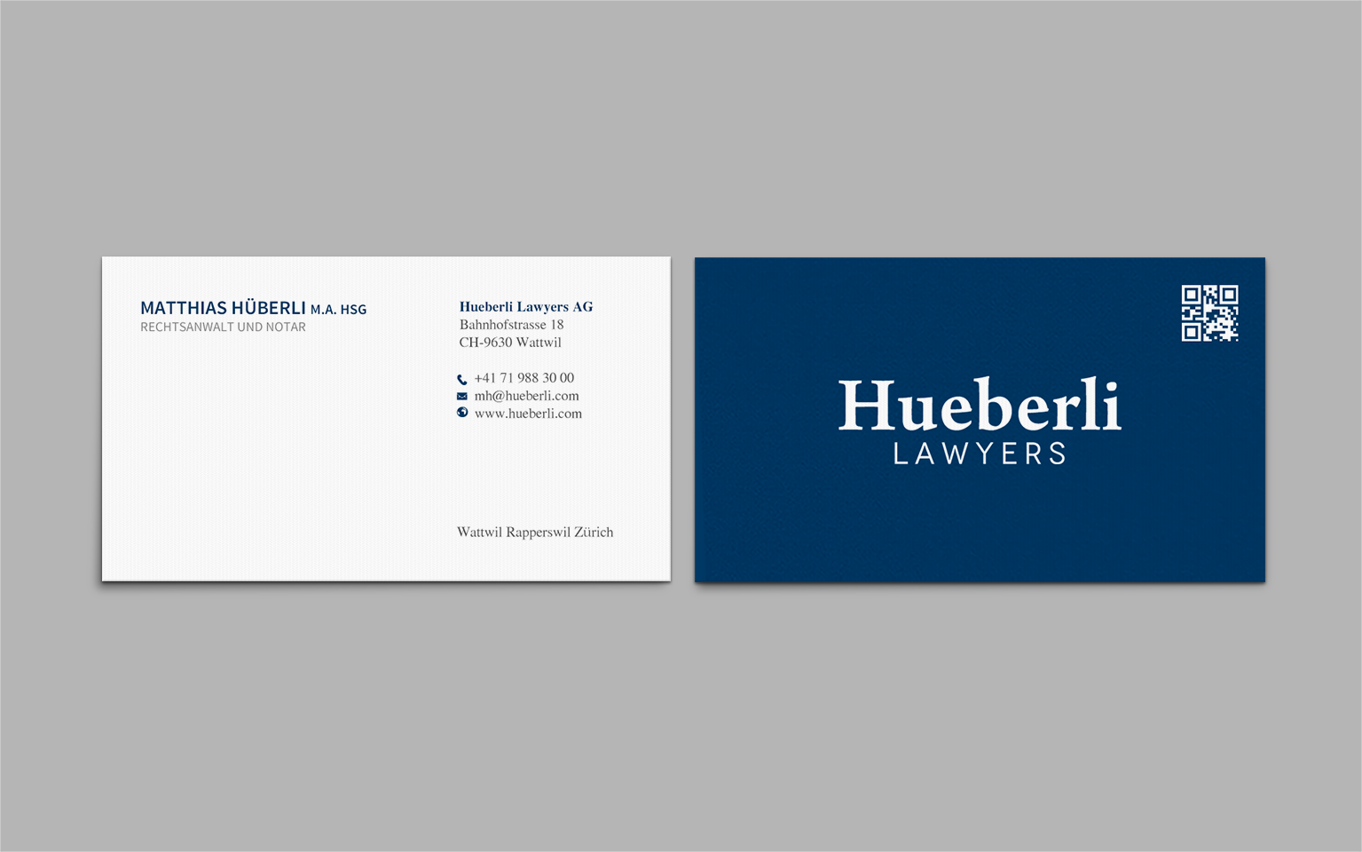 Business Card Design by chandrayaan.creative for Hueberli Lawyers AG | Design #23447101
