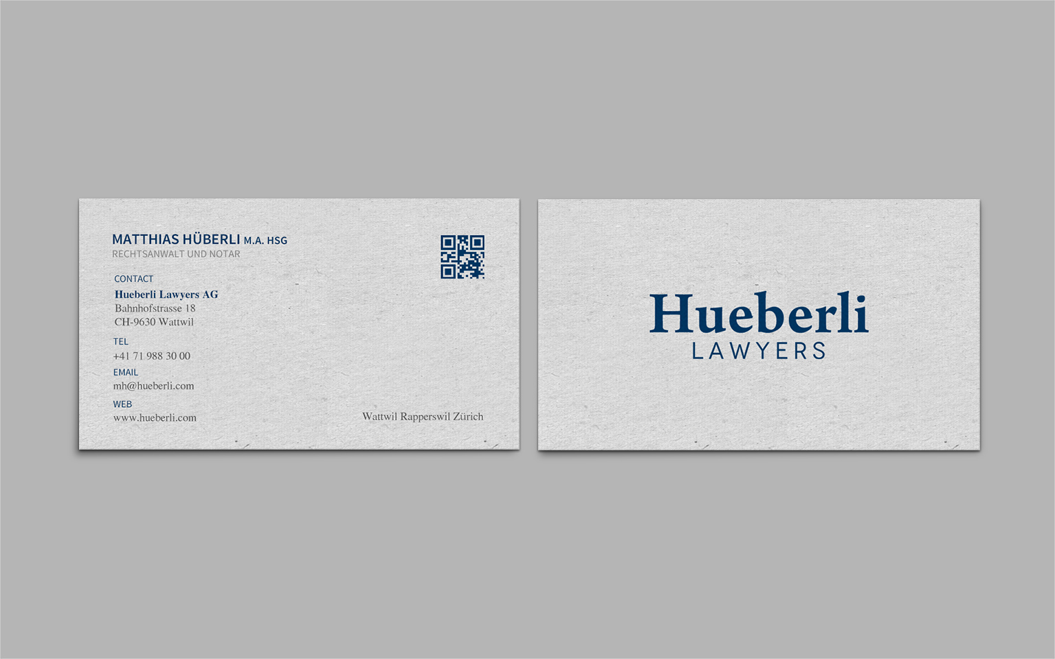 Business Card Design by chandrayaan.creative for Hueberli Lawyers AG | Design #23447105