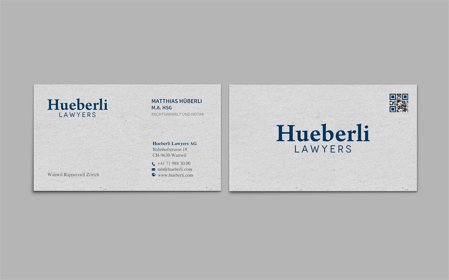 Business Card Design by chandrayaan.creative for Hueberli Lawyers AG | Design #23447107