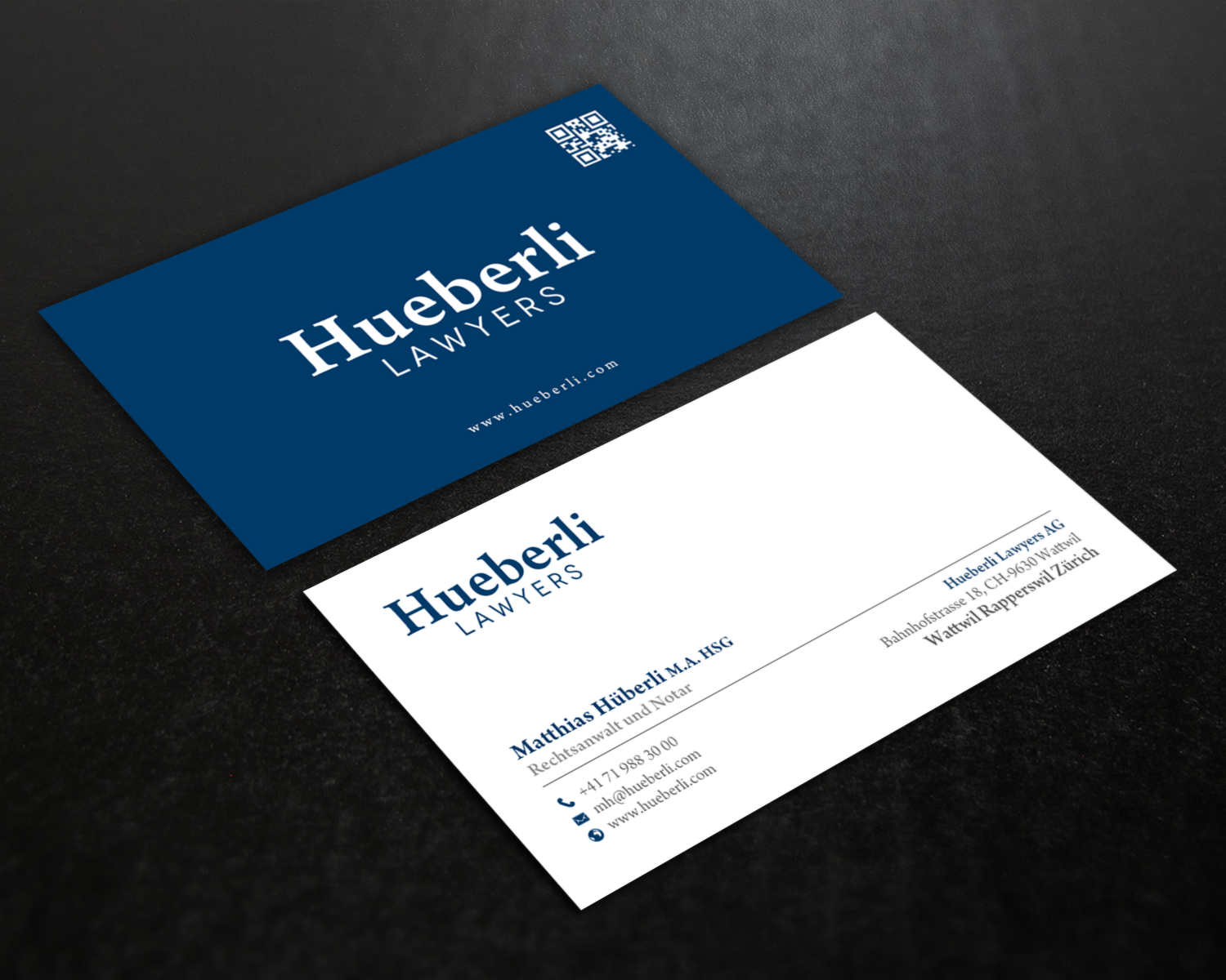 Business Card Design by chandrayaan.creative for Hueberli Lawyers AG | Design #23447108