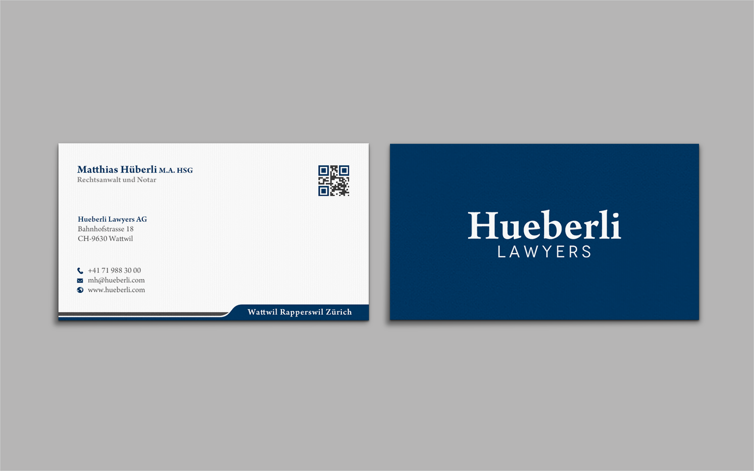 Business Card Design by chandrayaan.creative for Hueberli Lawyers AG | Design #23447112