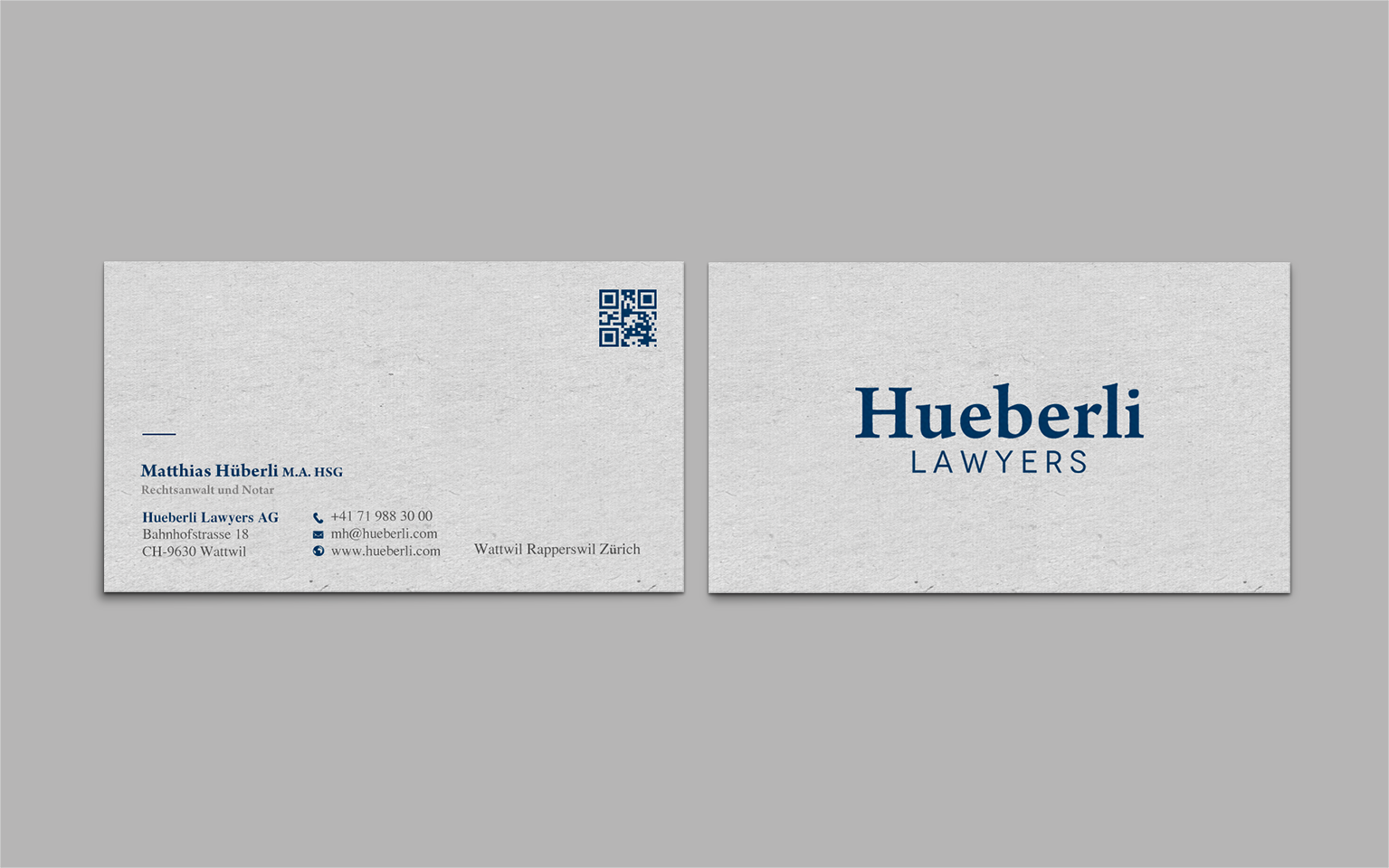 Business Card Design by chandrayaan.creative for Hueberli Lawyers AG | Design #23449146
