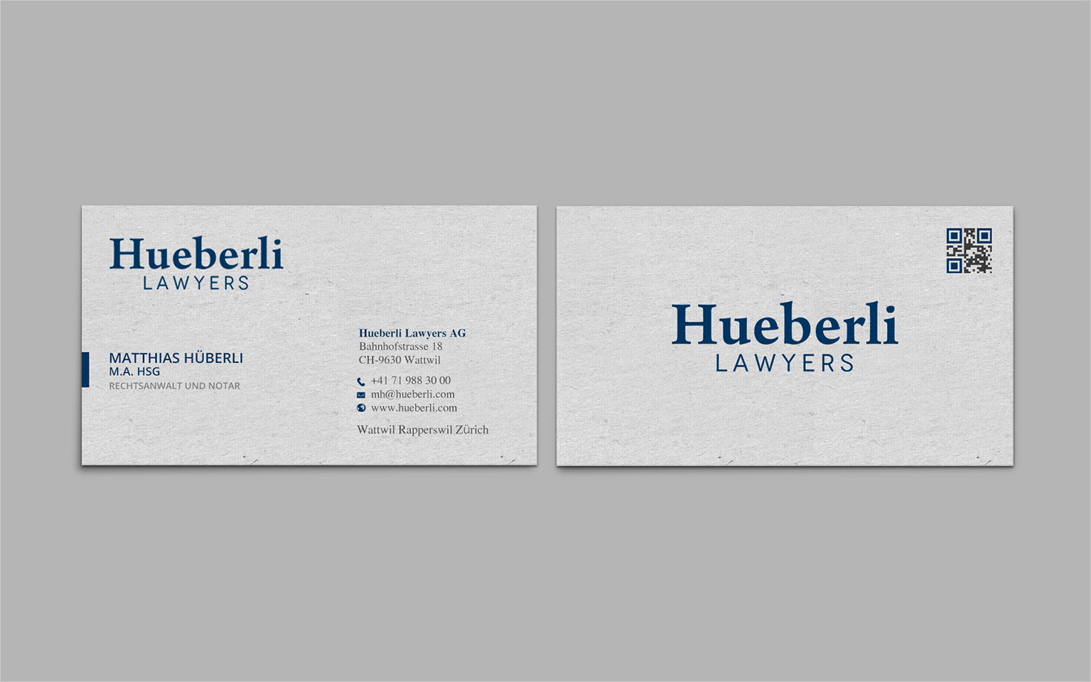 Business Card Design by chandrayaan.creative for Hueberli Lawyers AG | Design #23449148
