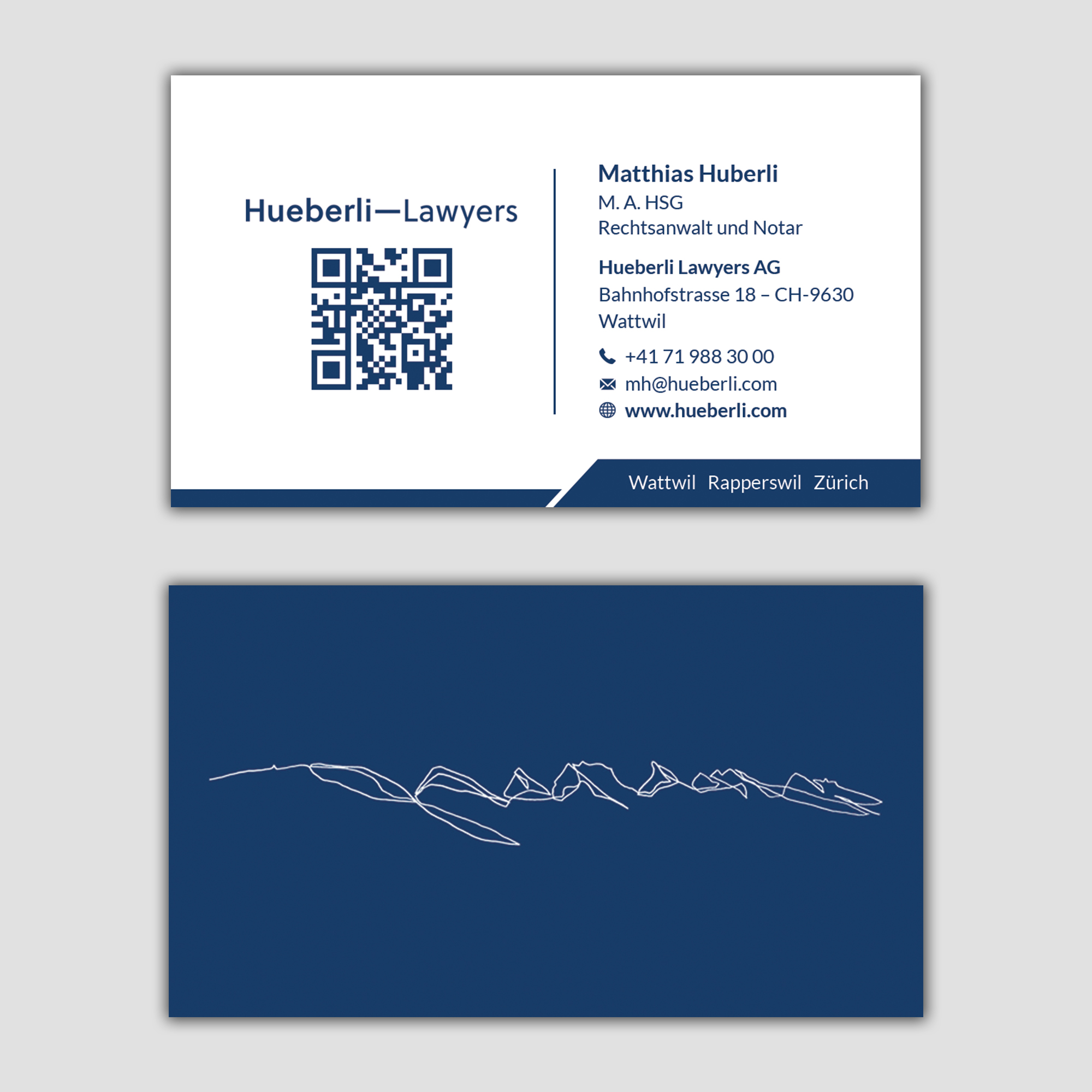 Business Card Design by T.R for Hueberli Lawyers AG | Design #23430461