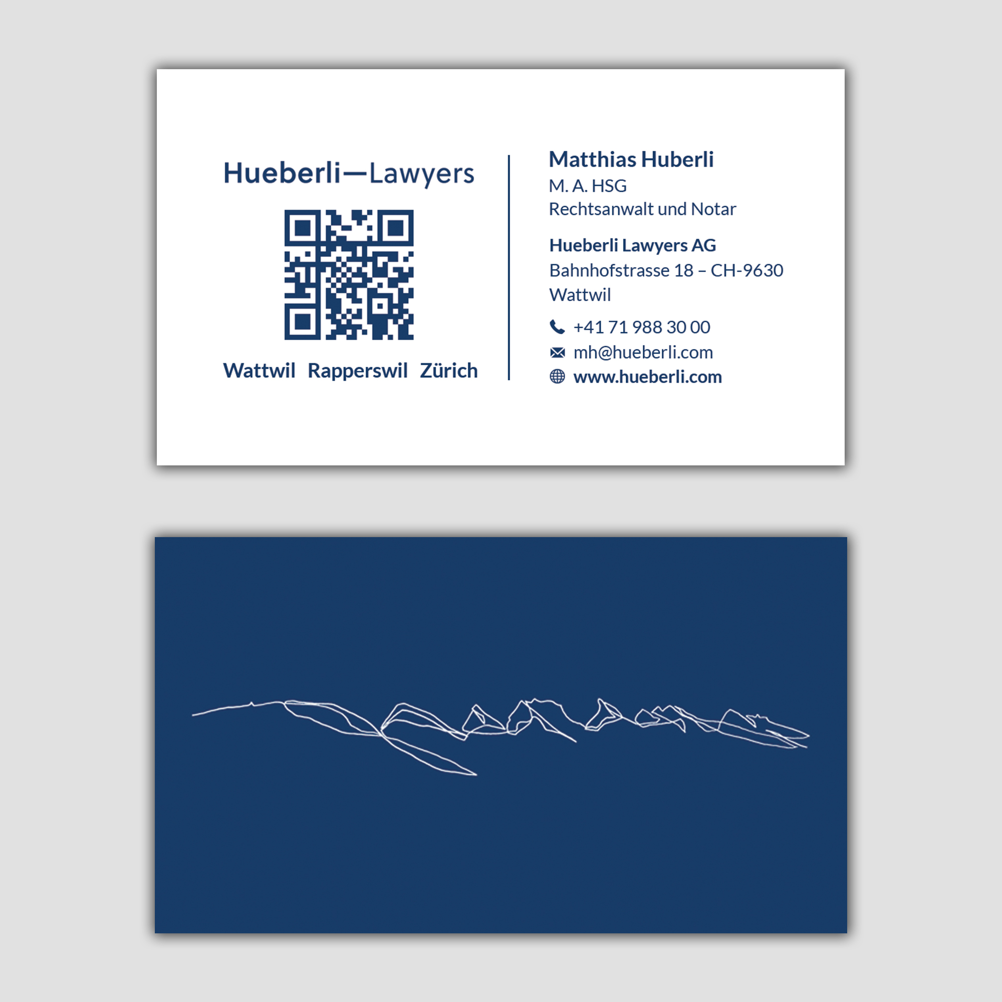 Business Card Design by T.R for Hueberli Lawyers AG | Design #23430493