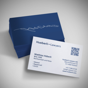 Business Card Design by MDesign for Hueberli Lawyers AG | Design: #23461145