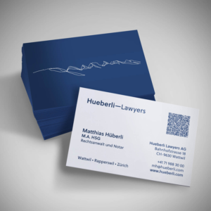 Business Card Design by MDesign for Hueberli Lawyers AG | Design: #23512494