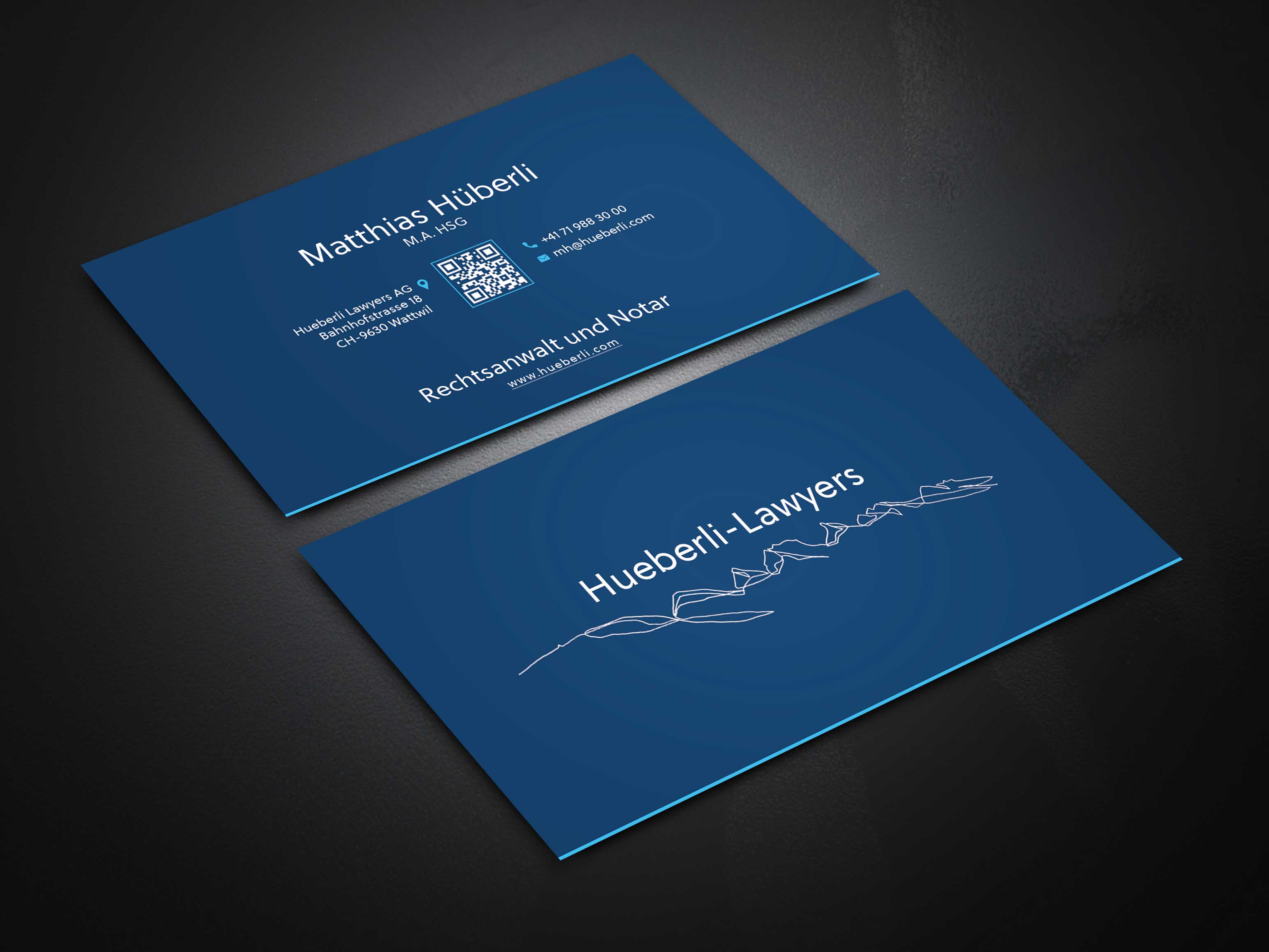 Business Card Design by Soma.Debnath for Hueberli Lawyers AG | Design #23446895
