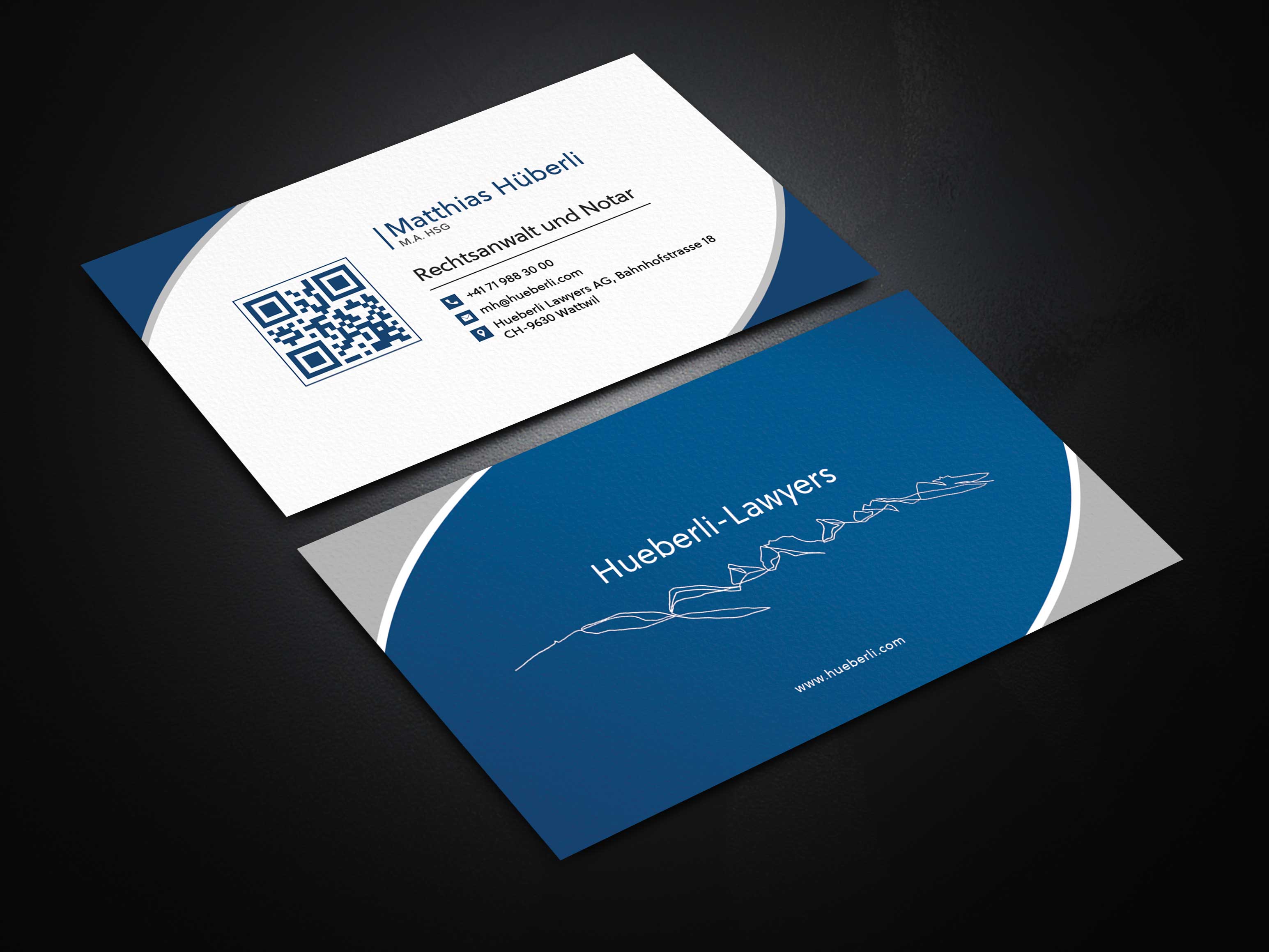 Business Card Design by Soma.Debnath for Hueberli Lawyers AG | Design #23449619