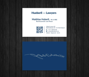 Business Card Design by Musa. A for Hueberli Lawyers AG | Design #23433668
