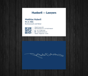Business Card Design by Musa. A for Hueberli Lawyers AG | Design: #23433669