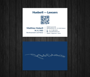 Business Card Design by Musa. A for Hueberli Lawyers AG | Design: #23433670