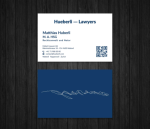 Business Card Design by Musa. A for Hueberli Lawyers AG | Design: #23433671
