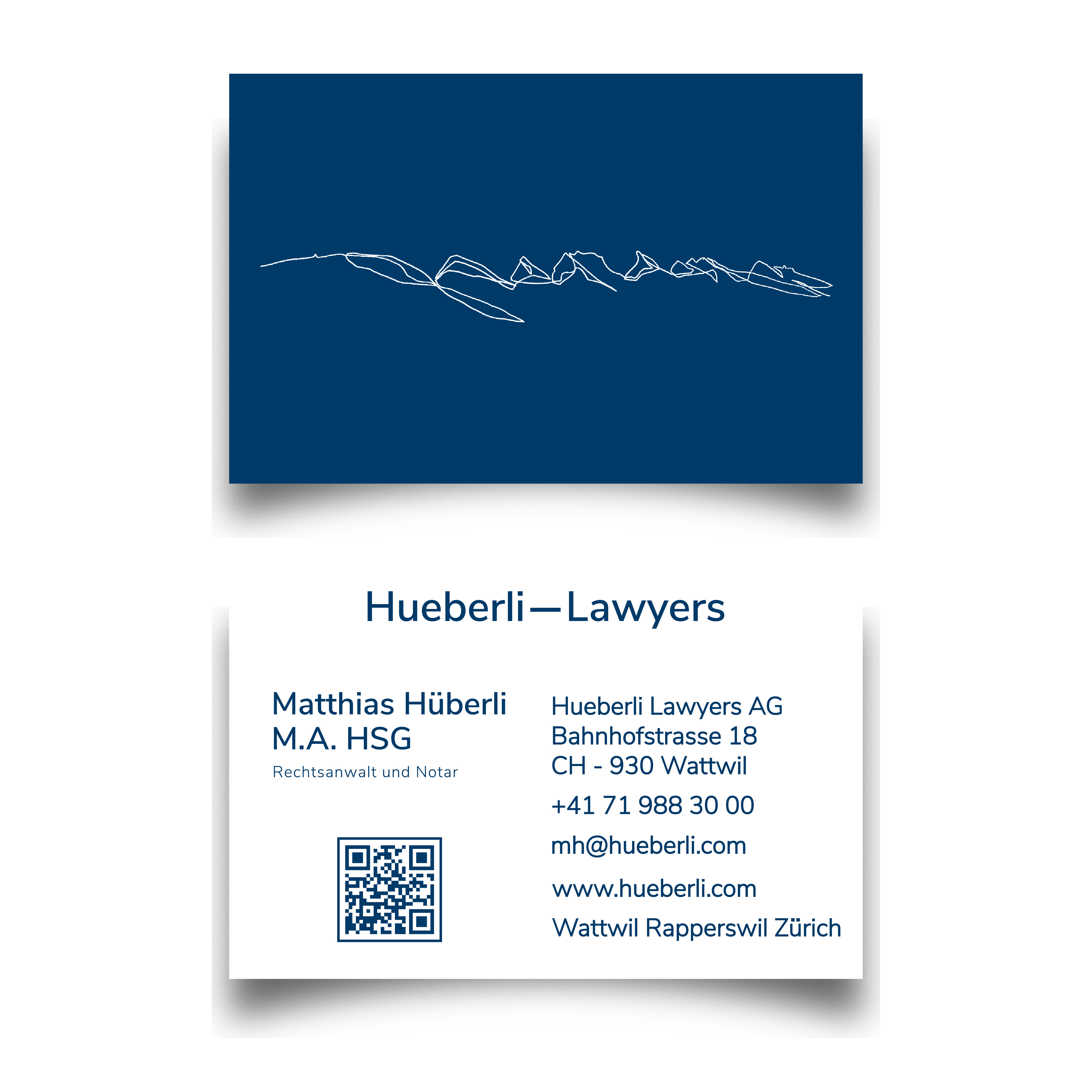 Visitenkarten-Design von Anas Q für Hueberli Lawyers AG | Design #23473685