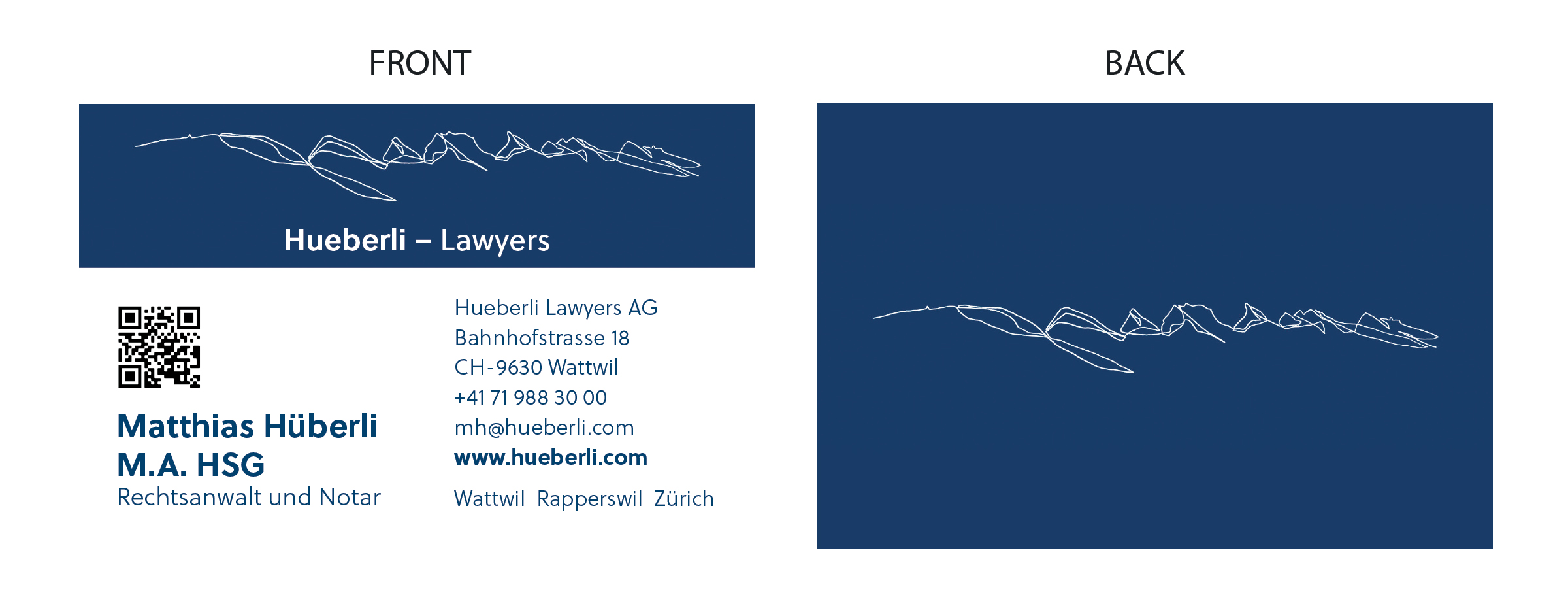Business Card Design by nepatfan11 for Hueberli Lawyers AG | Design #23444689