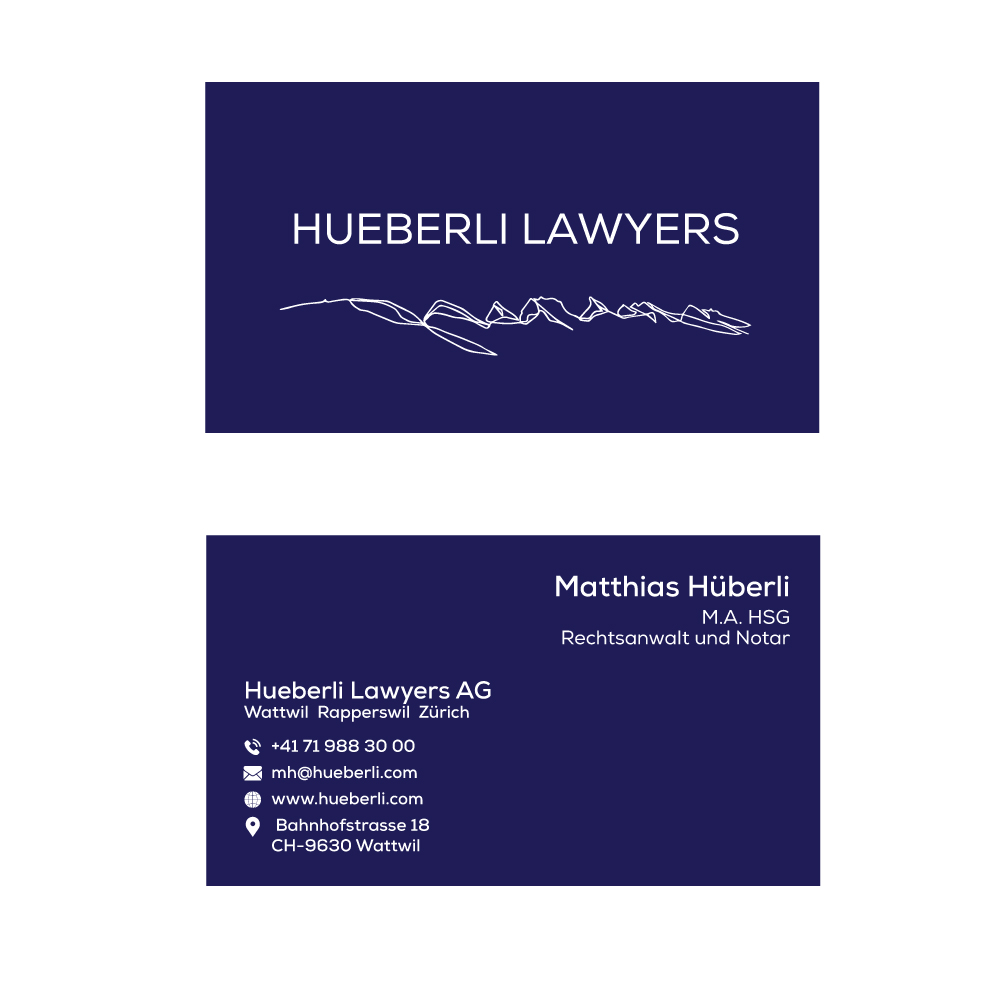 Business Card Design by Al Akram for Hueberli Lawyers AG | Design #23446627