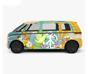 Hippie Bus design for new Volkswagen I.D. Buzz 2022 | Diseño Gráfico por SAI DESIGNS