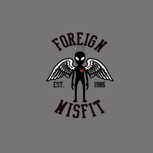 foreign misfit logo for t_shirts hats joggers leggings and also housewares | T-shirt Design by HELLOCRUNK