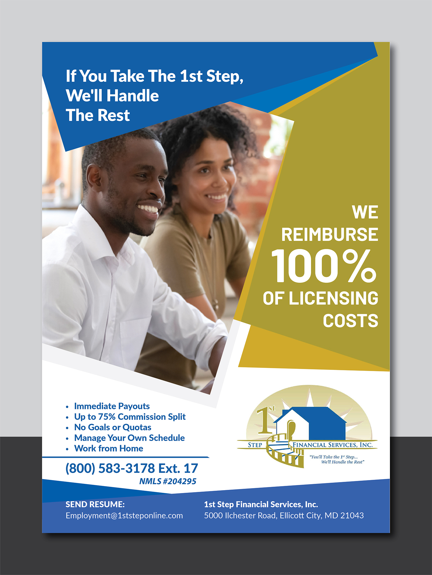 Flyer Design by Deziners Zone for 1st Step Financial Services, Inc. | Design #23458546