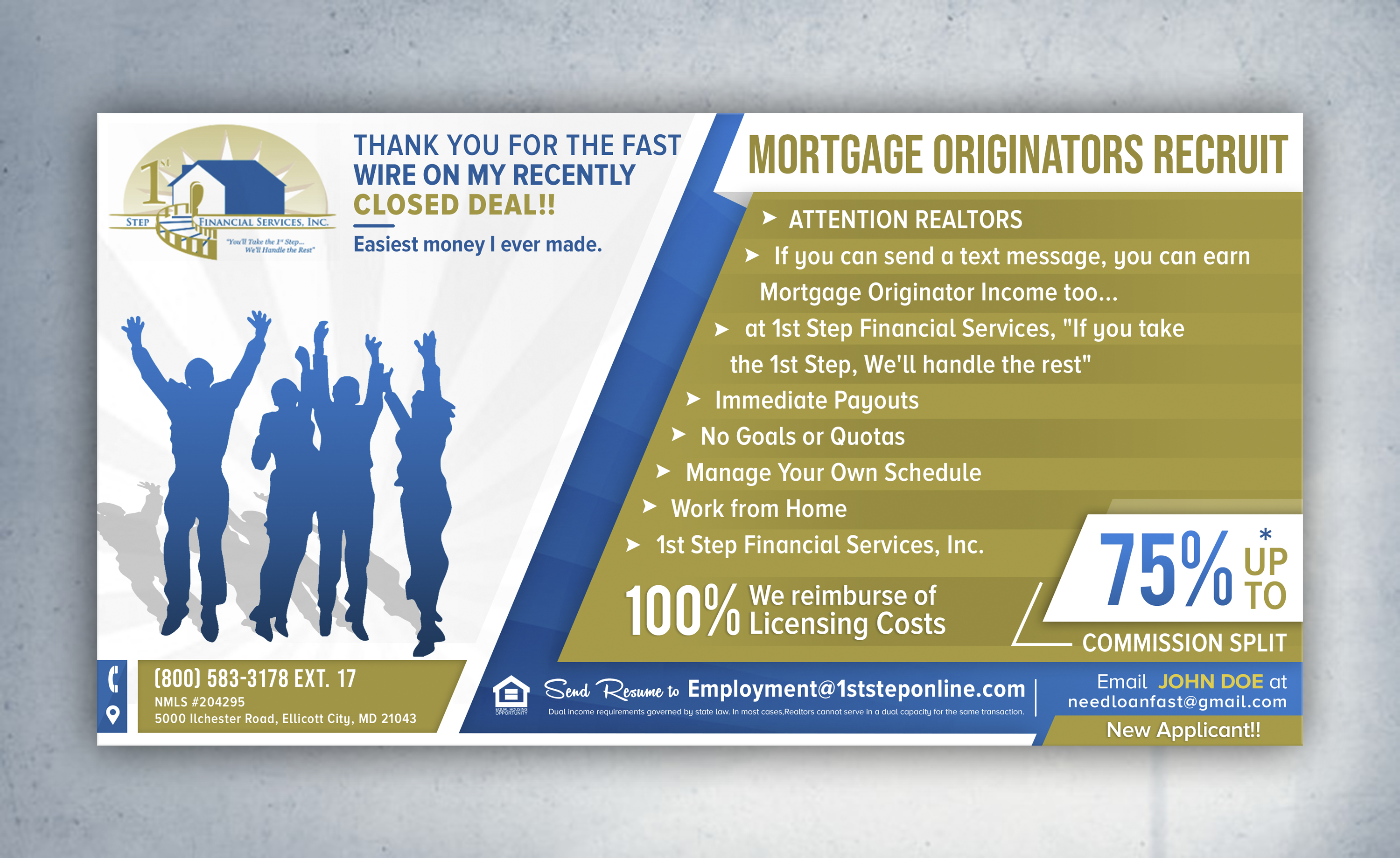 Flyer-Design von SAI DESIGNS für 1st Step Financial Services, Inc. | Design #23462890
