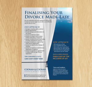 Flyer to be utilised on social media and email marketing - Making Divorce Applications Affordable | Graphic Design by PAS-CREATIVE