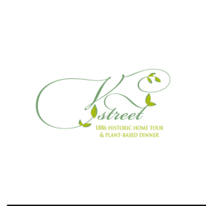 V Street -- 1886 historic home tour and plant-based dinner | Logo Design by Grapi