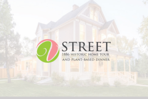 V Street -- 1886 historic home tour and plant-based dinner | Logo Design by CreativeBaba