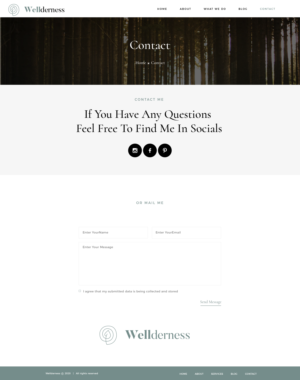 Wellderness - if that.  I have an idea that the logo should have a leaf on it somewhere, or maybe just be a leaf.  | Diseño Web por coo.lt