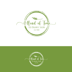 AHead of Time Eco Organic  Salon Est 1998 | Logo Design by TerryBogard