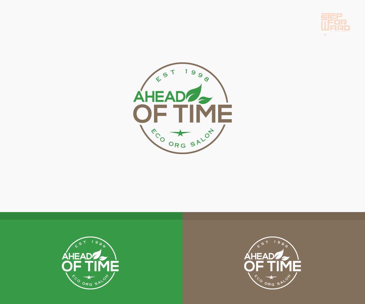 Logo Design by step forward 2 for Ahead Of Time Hair and Beauty | Design #23491546