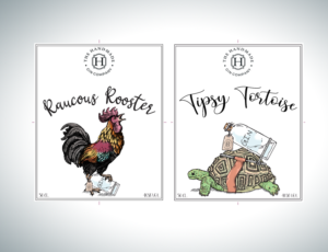 Raucous Rooster Gin Label | Label Design by Lezette_G