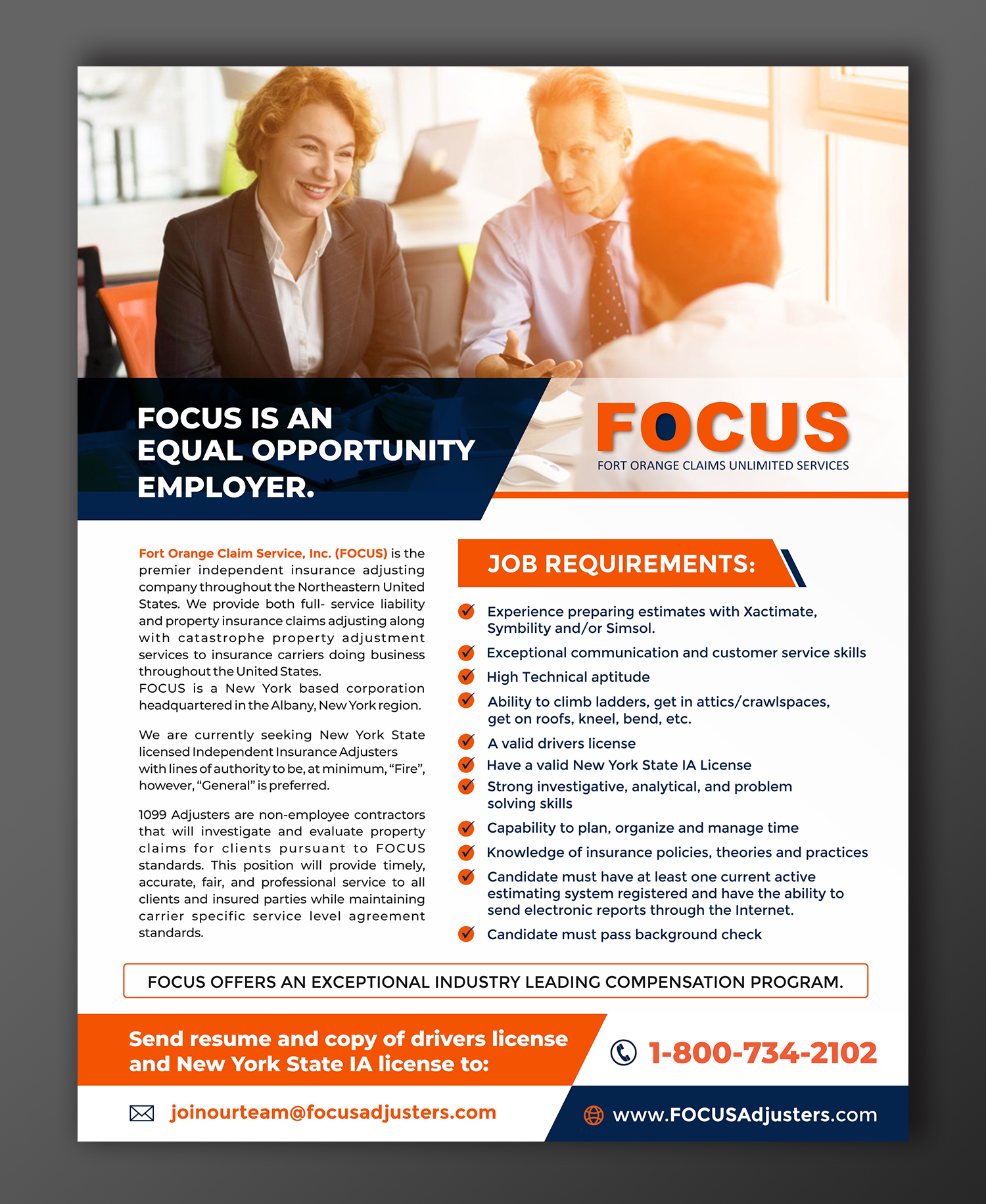 Advertisement Design by OwnDesign for Fort Orange Claim Service, Inc. | Design #23479588