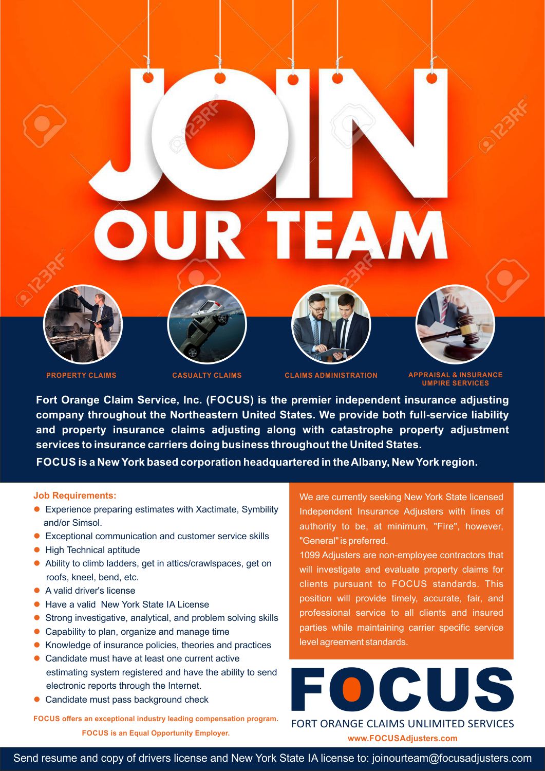 Advertisement Design by DesignART for Fort Orange Claim Service, Inc. | Design #23475212