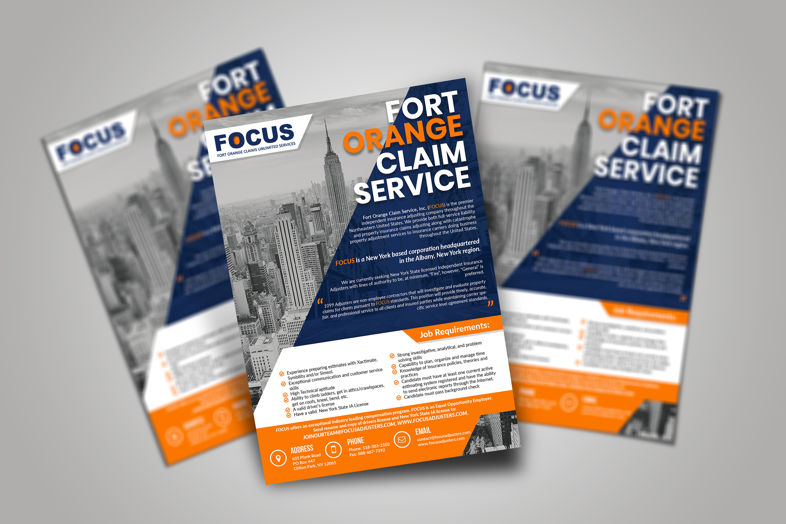 Werbe-Design von HeshanKavinda für Fort Orange Claim Service, Inc. | Design #23478971