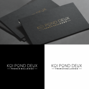 Koi Pond Deux French Bulldogs | Logo Design by ZiangArt_Studio