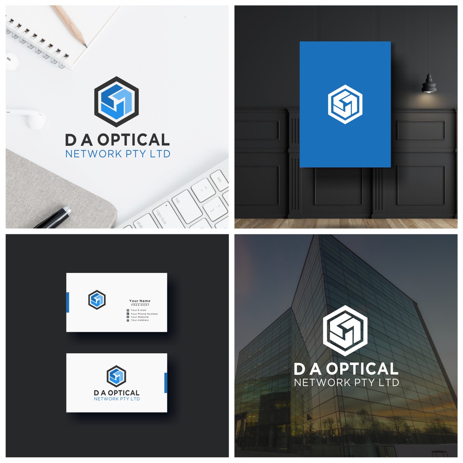 Logo Design by Jordan Faldyson 17 for D A Optical Network Pty Ltd | Design #23541015