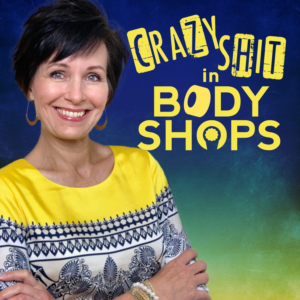 Crazy Shit in Body Shops podcast cover | Podcast-Design von Javelin Studio