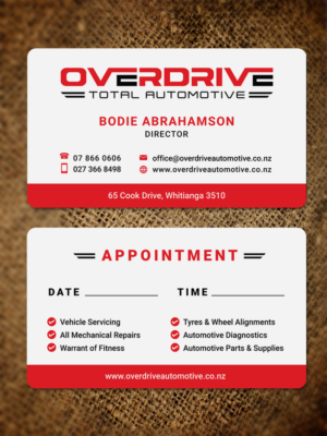 Business card design for Automotive workshop | Business Card Design by JK18