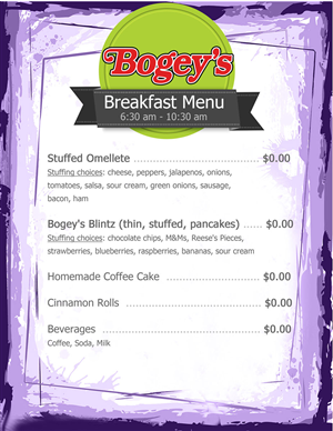 Menu Design by vinita