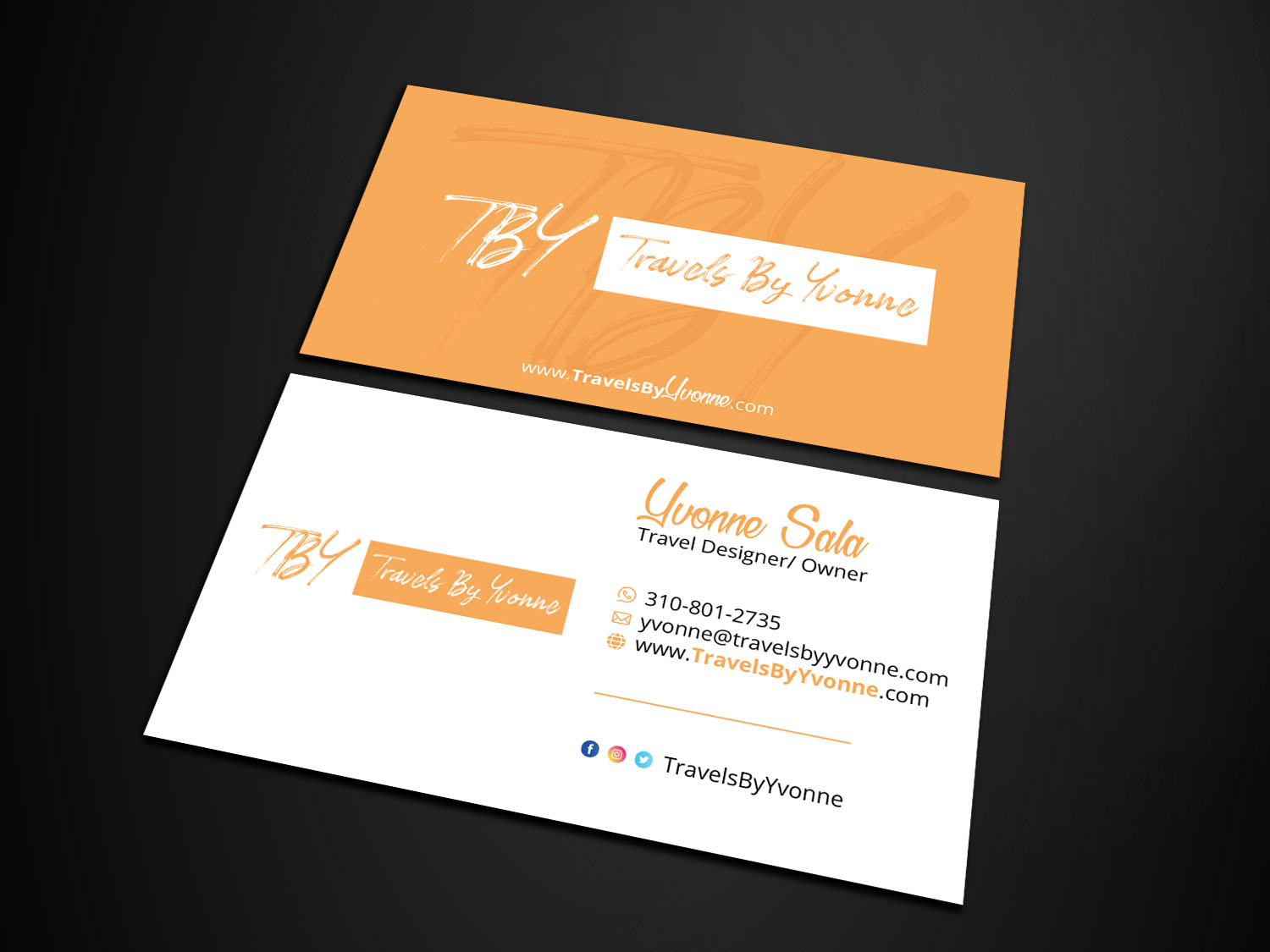 Business Card Design by Verified artistry for Travels By Yvonne  | Design #23501379