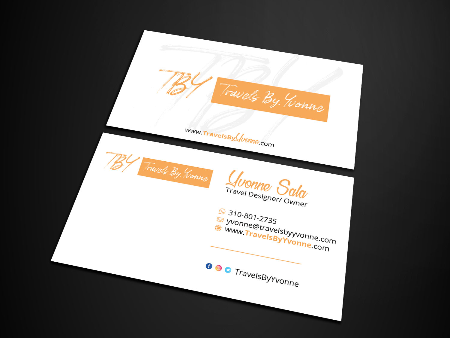 Business Card Design by Verified artistry for Travels By Yvonne  | Design #23501381