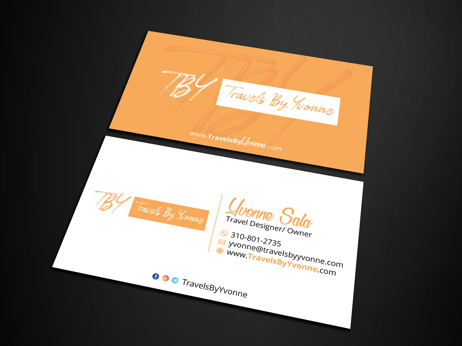 Business Card Design by Verified artistry for Travels By Yvonne  | Design #23501382