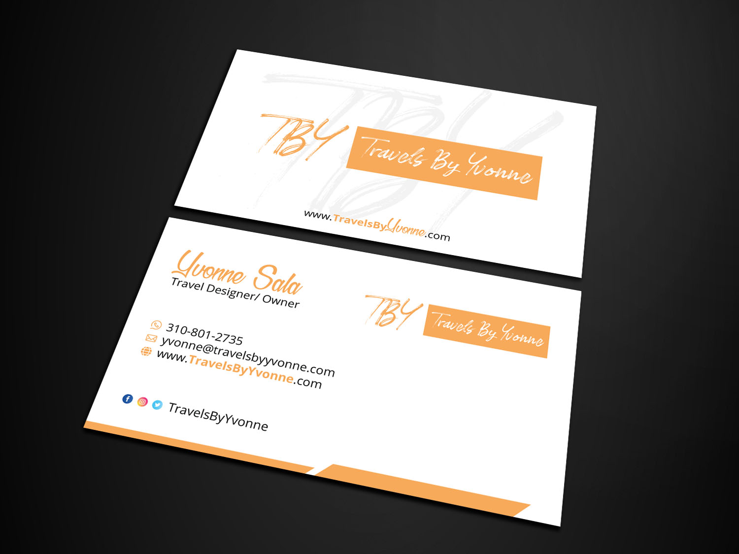 Business Card Design by Verified artistry for Travels By Yvonne  | Design #23501383