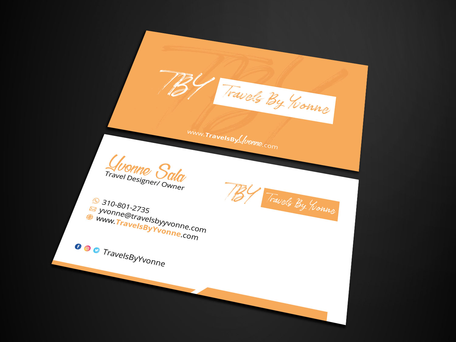 Business Card Design by Verified artistry for Travels By Yvonne  | Design #23501384