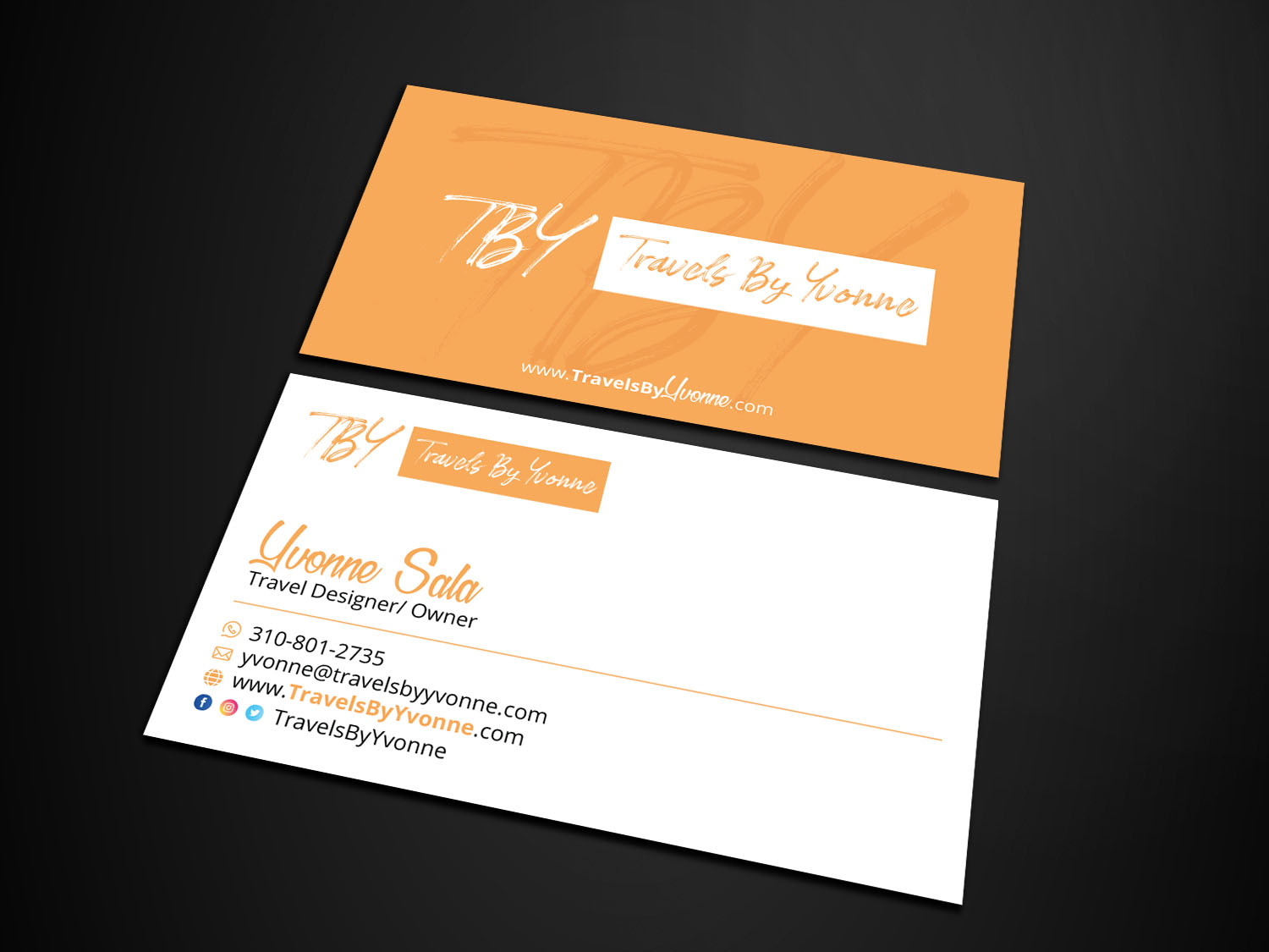 Business Card Design by Verified artistry for Travels By Yvonne  | Design #23501385